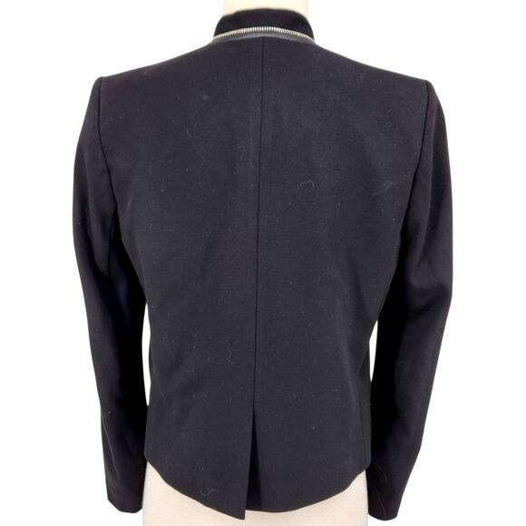Rebecca Taylor Blazer – Zipper Detail & Faux Leather Trim Black Size 6 - Picture 5 of 7